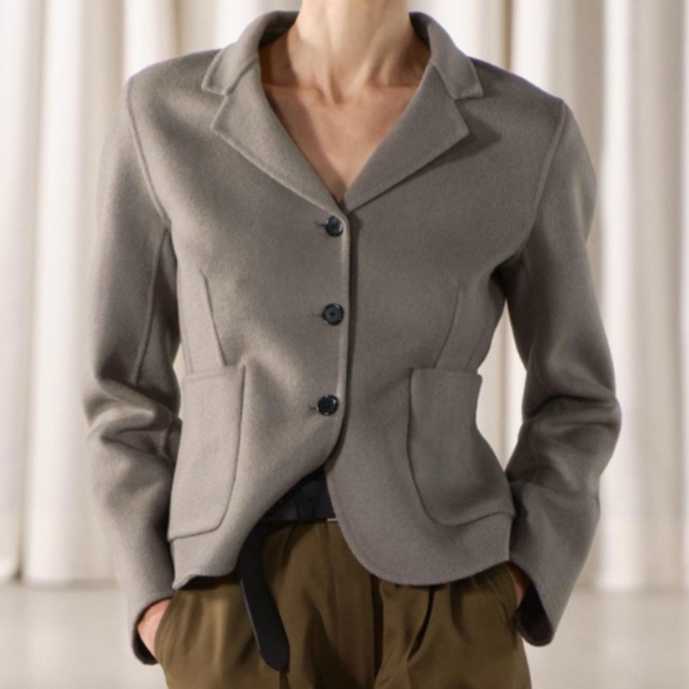 Zara Gray Double Faced Wool Blazer